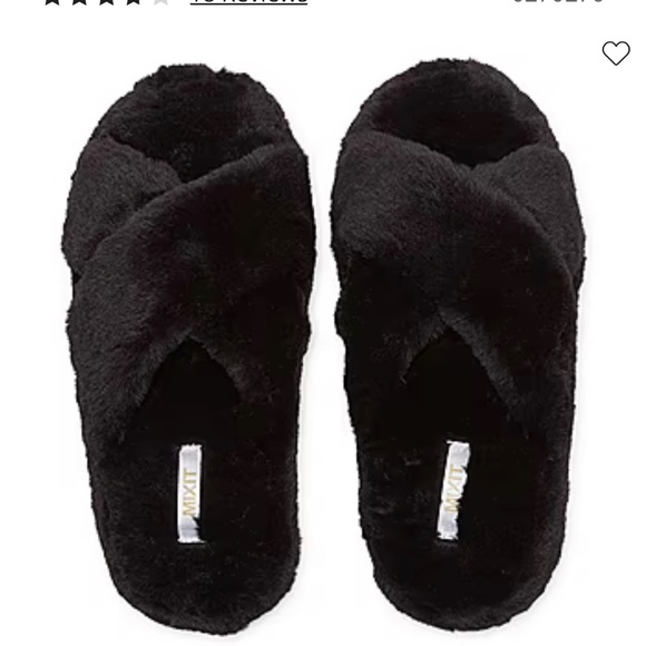 NWT Mixit Black Plush Slippers Size 9-10 or Large - Picture 1 of 6